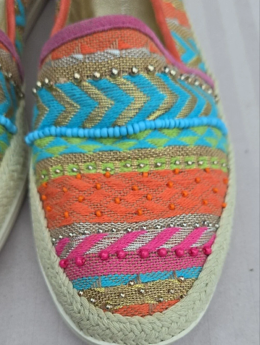 Donald J Pliner Pizasp Beaded Espadrille Flats Size 6.5M